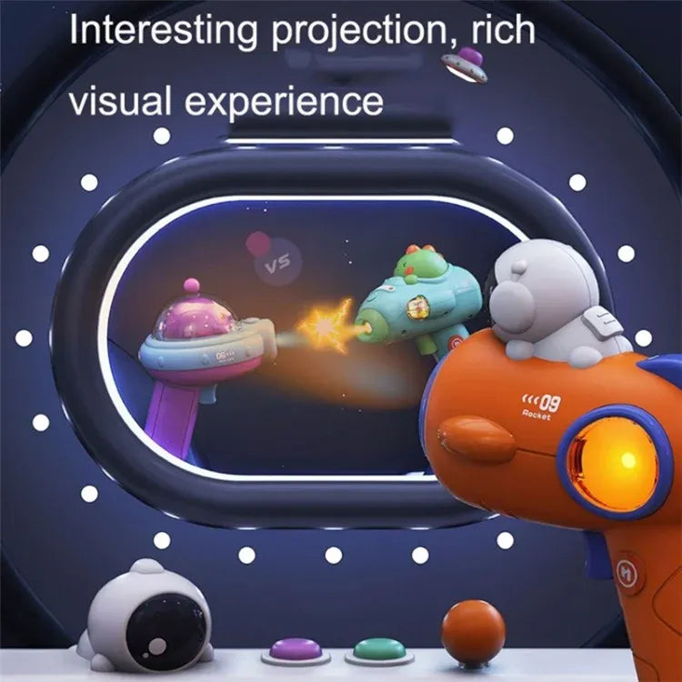 Hang Wing Cartoon Astronaut Space Gun Toy Plastic Projecting