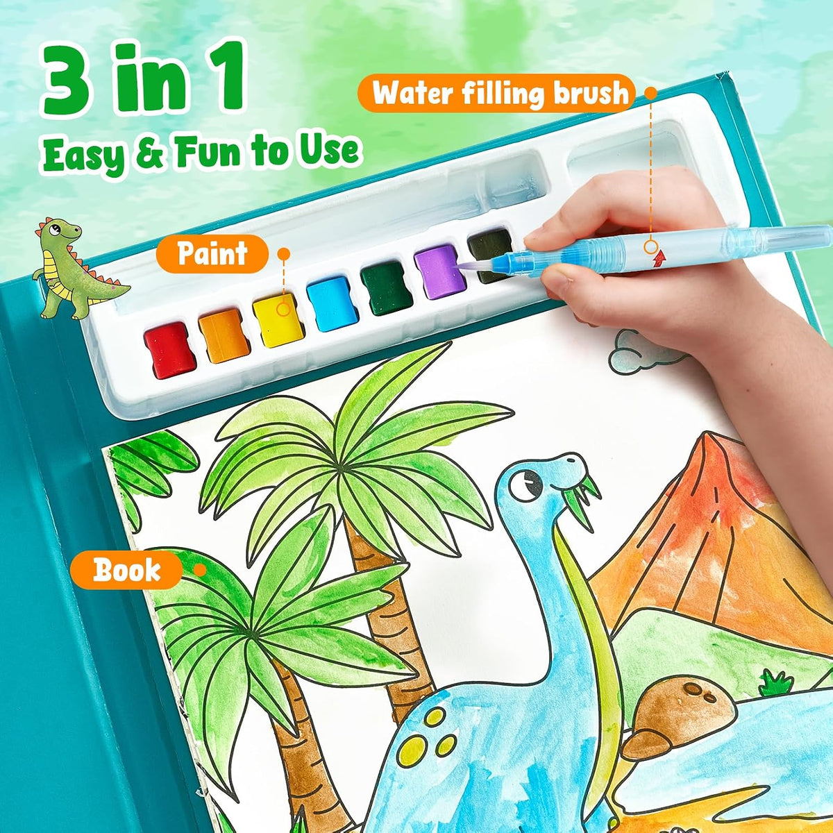 JoyCat Paint with Water Coloring Book for Toddlers – Dinosaurs