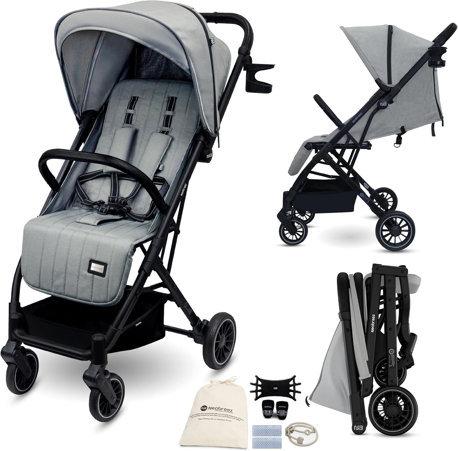 Neobreez Penta Ultra Lightweight Cabin Size Travel Stroller With Cup Holder