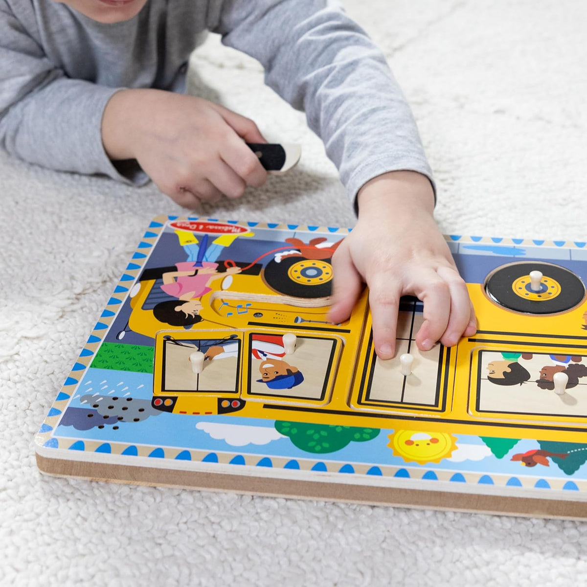 Melissa & Doug - The Wheels on the Bus Sound Puzzle - 6 Pcs - Multicolor