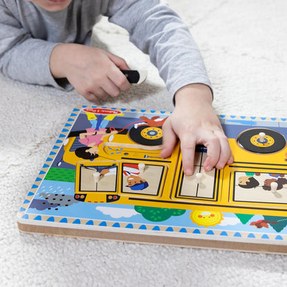 Melissa & Doug - The Wheels on the Bus Sound Puzzle - 6 Pcs - Multicolor