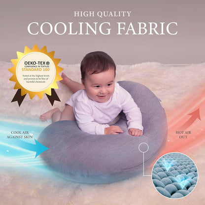 Pharmedoc My Little Bean Nursing Pillow - Dark Grey Cooling Fabric.