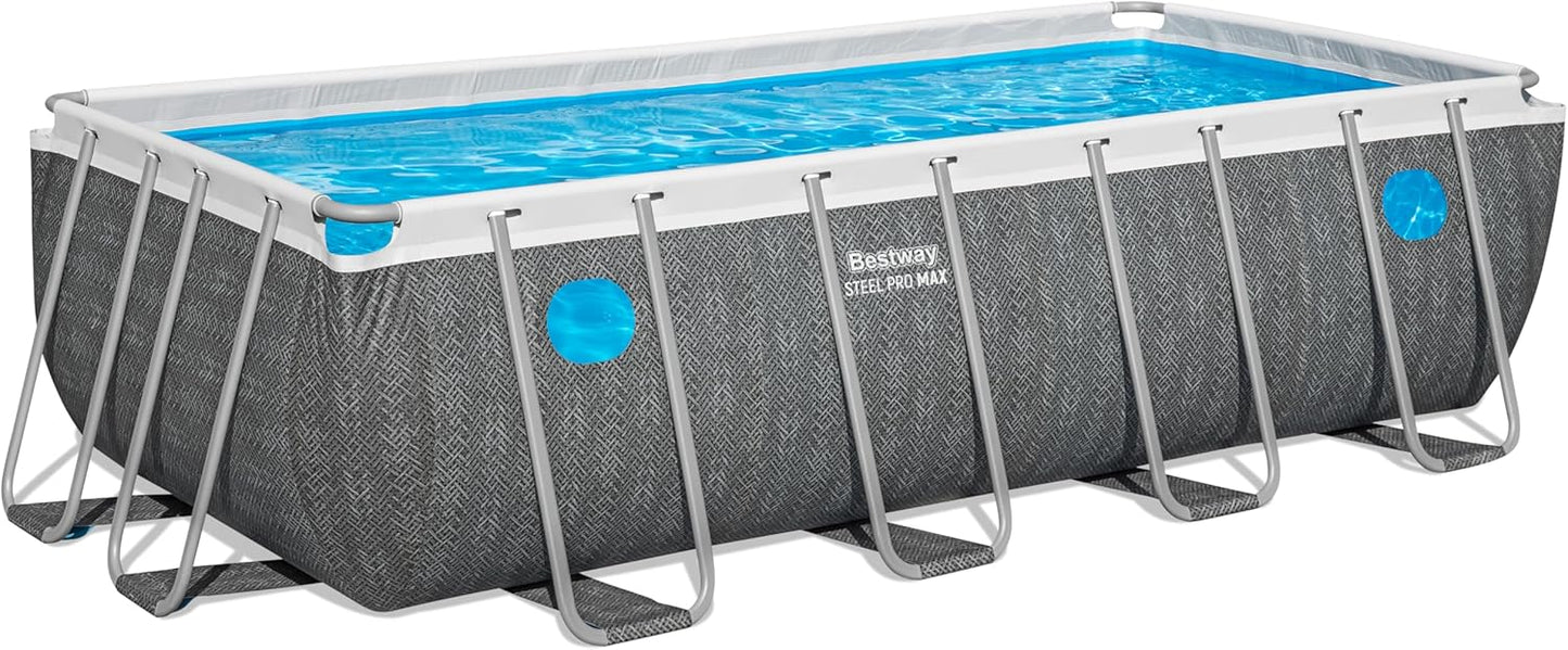 Bestway Steel Pro Max Splashview Rectangular Pool Set (16' x 8' x 48"/4.88m x 2.44m x 1.22m)