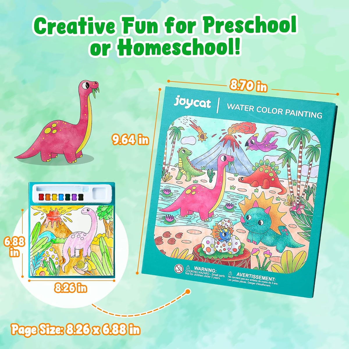 JoyCat Paint with Water Coloring Book for Toddlers – Dinosaurs