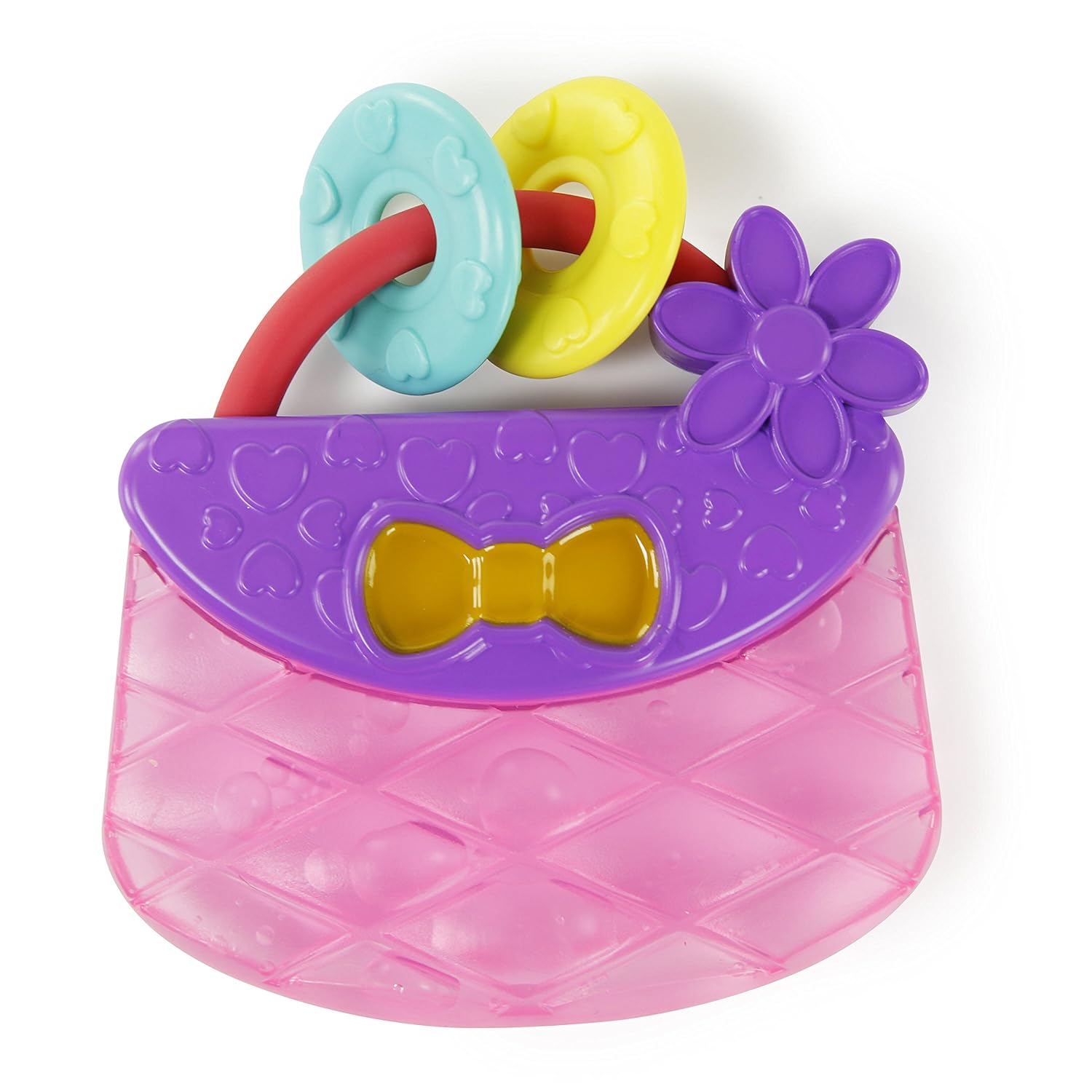 Bright Starts Carry & Teethe Purse Chillable Teether Toy, Ages 3 months+, Pretty in Pink