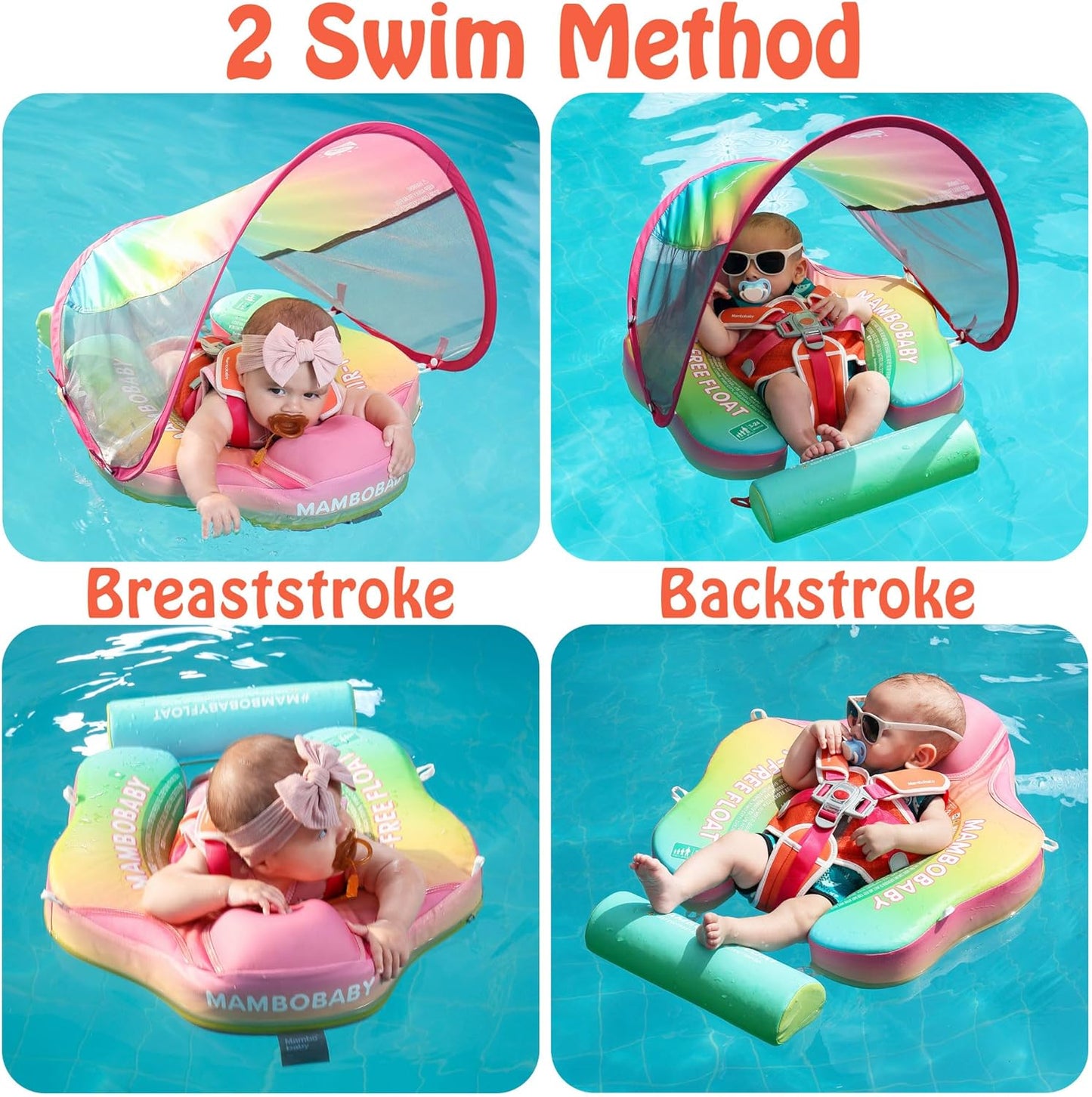 Mambobaby Float  Rainbow With Canopy