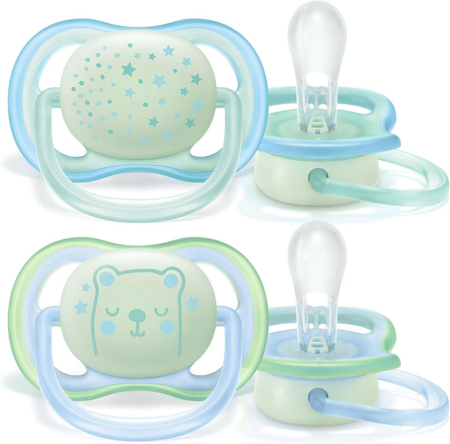 Philips Avent Ultra Air Soother Nighttime Glow, 0-6 months, 2-pack