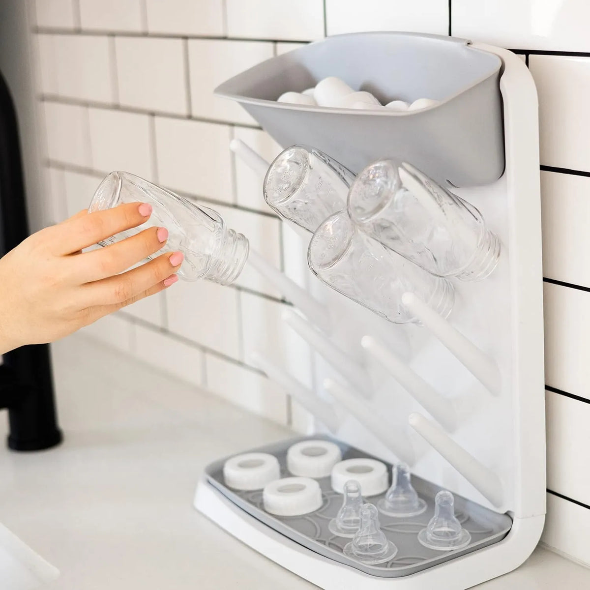 Bootle Drying Rack Ubbi Vertical Bottle Drying Rack (Gray) | Available at Qatar Moms