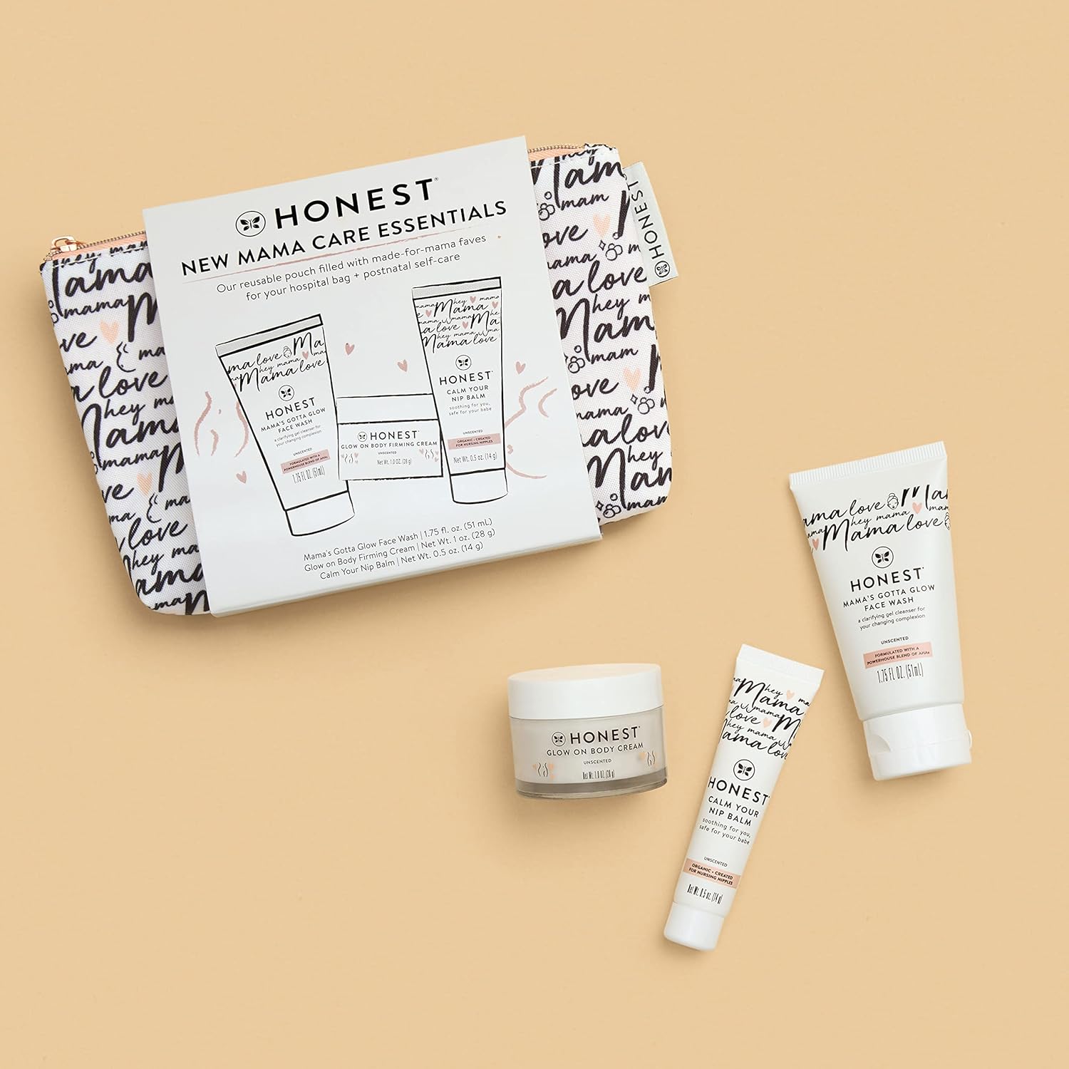 The Honest Company New Mama Care Essentials Gift Set with Reusable Pouch