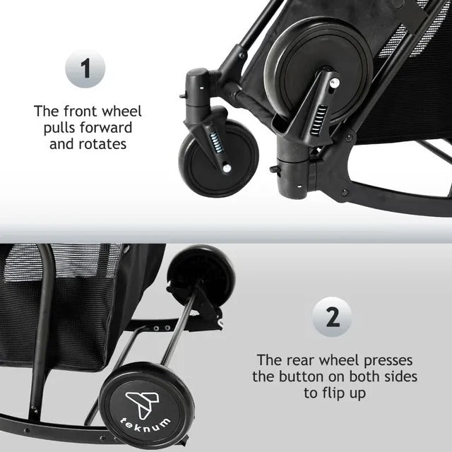 Teknum 2 In 1 Glide Stroller (Black)