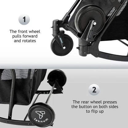 Teknum 2 In 1 Glide Stroller (Black)