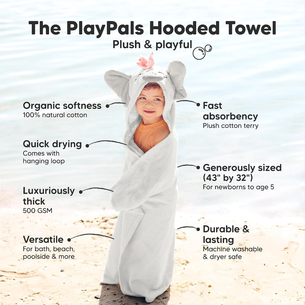 Keababies PlayPals Hooded Towel (Ella)
