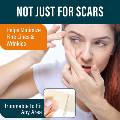 Nuvadermis Silicone Scar Sheets - Extra Long Scar Sheets for C-Section, Tummy Tuck, Keloid, and Surgical Scars - Reusable Medical Grade Silicone Scar Sheets - Pack of 4