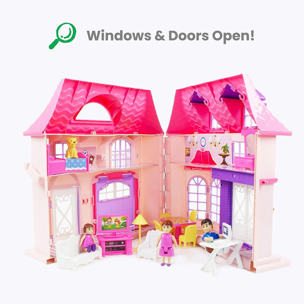 Boley - 21-Piece Collapsible Pretend Play Doll House Toy