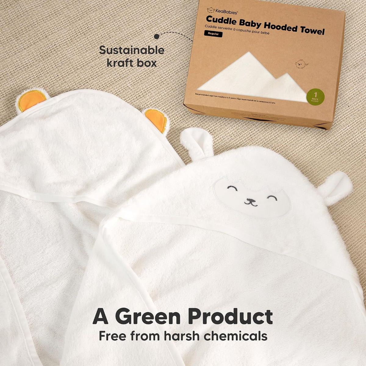 Keababies Cuddle Baby Hooded Towel (Bunny)