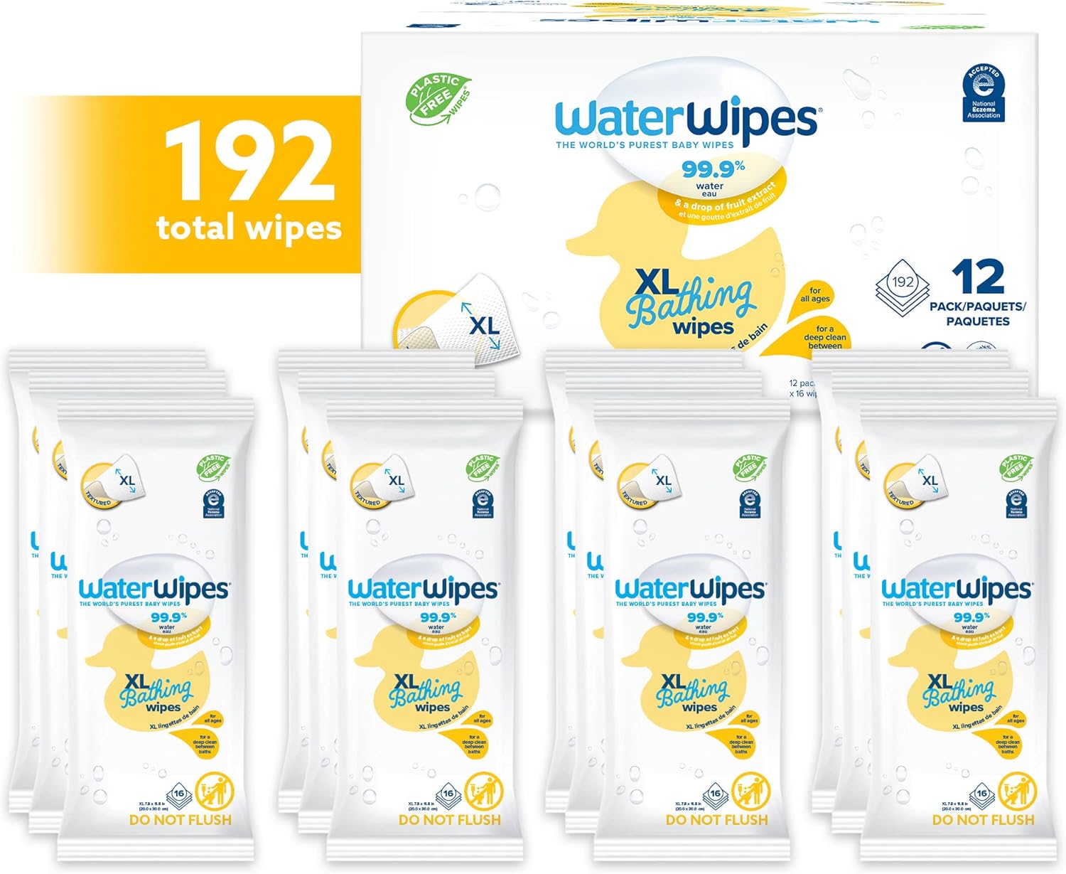 WaterWipes The World's Purest Baby Wipes, XL Bathing Wipes