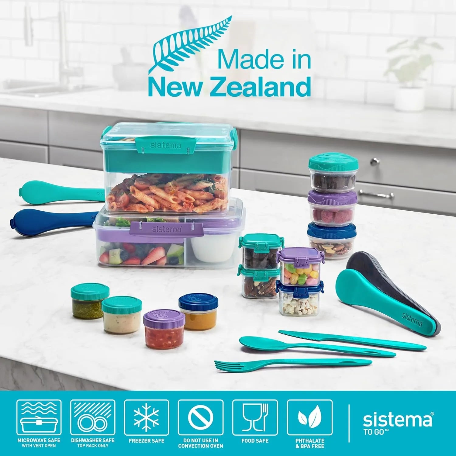Sistema Lunch Stack Rectangle (1.65L, Minty Teal)