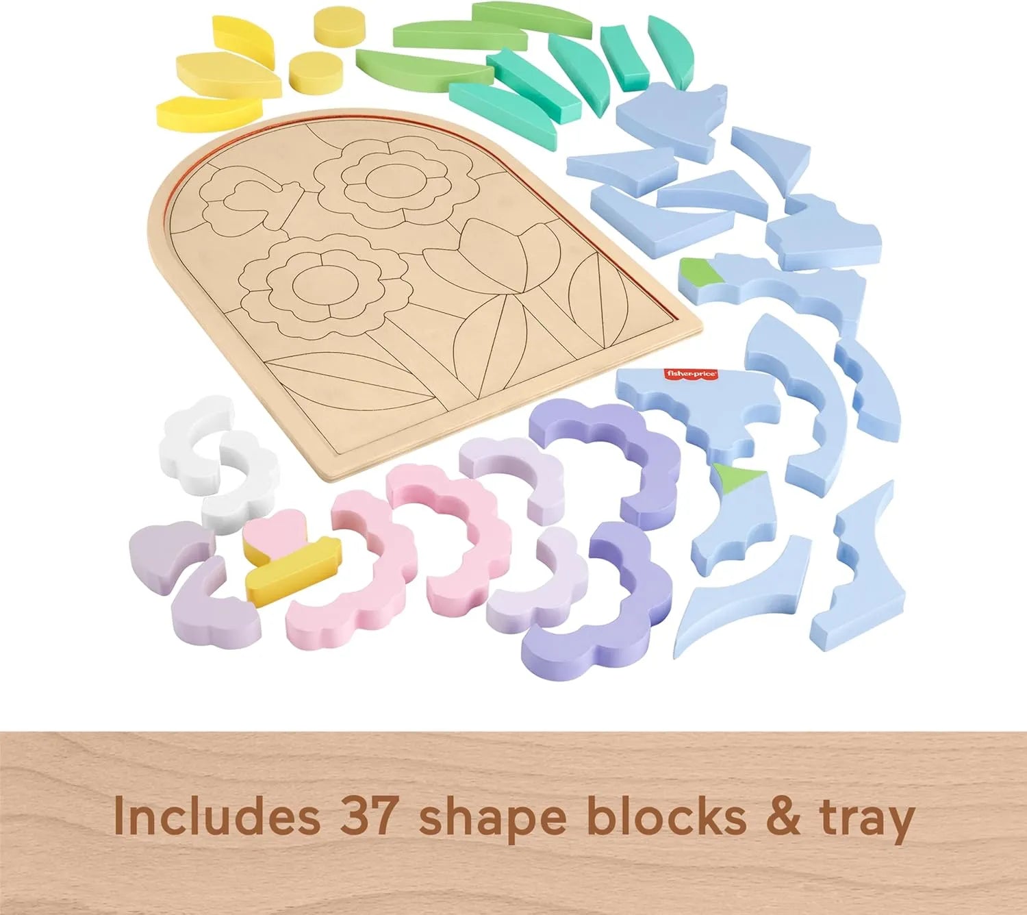 Fisher Price Wooden Flower Puzzle Blocks