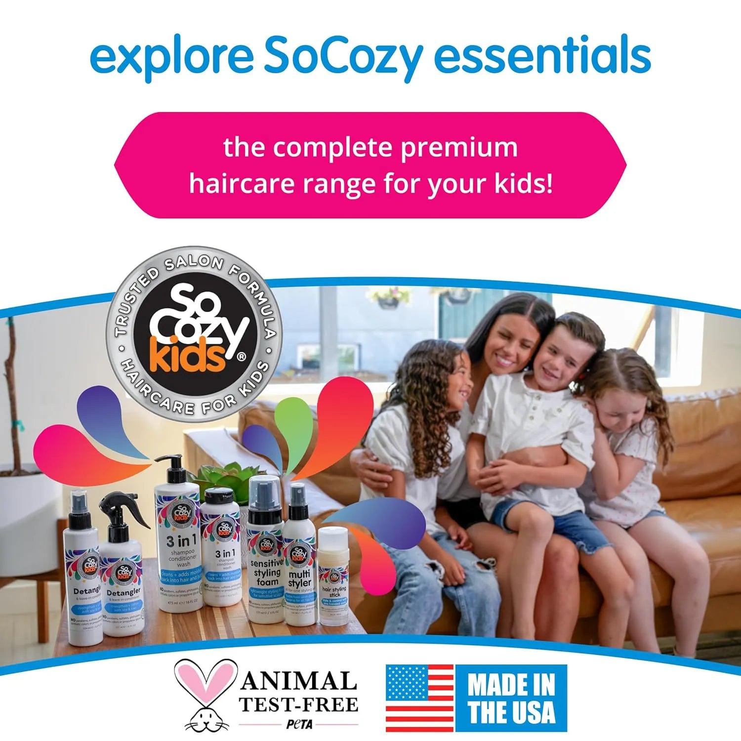 SoCozy Kids Hair Wax Stick, Easy & Quick Styling Wax Stick for Hair (2oz)