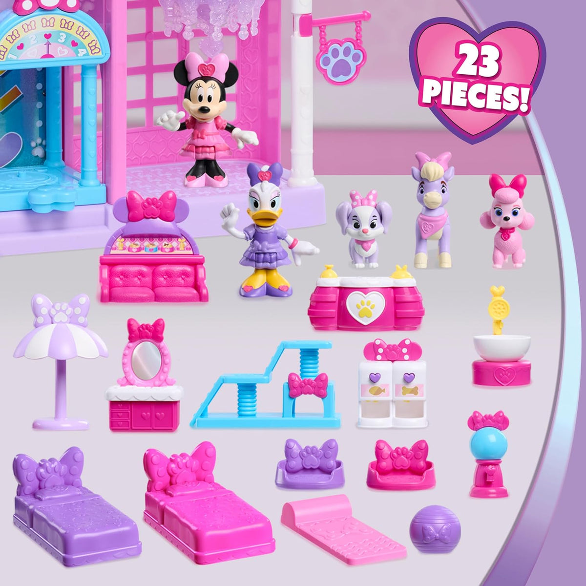 Disney Junior Minnie Mouse - Pet Hotel Playset - 23-Piece Set