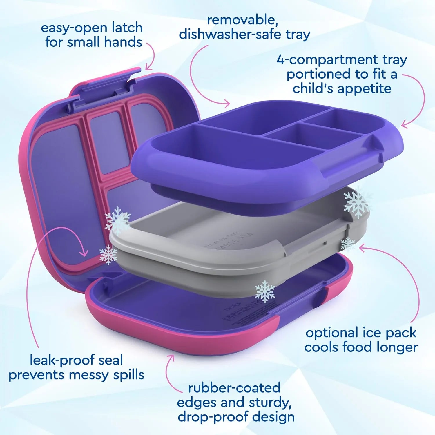Bentgo Kids Snack 2 Compartment Leak-Proof Bento Box