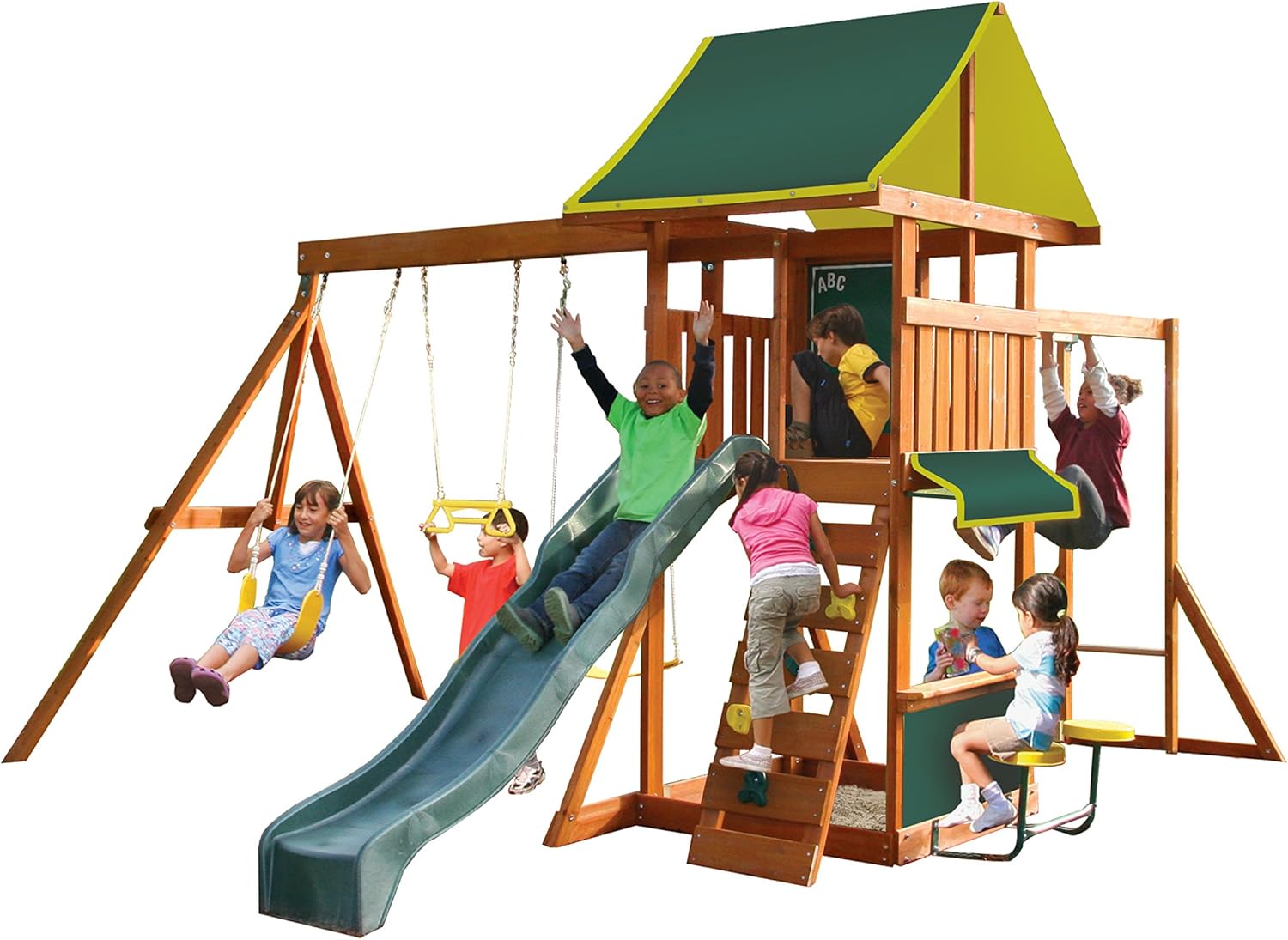 Kidkraft Brightside Wooden Swing Set Playset