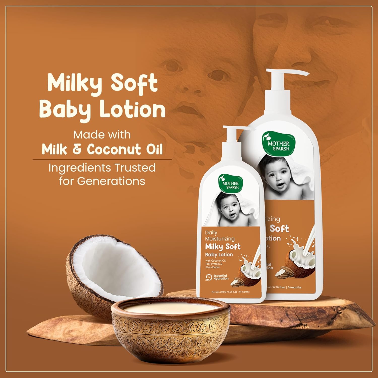 Mother Sparsh Daily Moisturizing Milky Soft Baby Lotion (200ML)