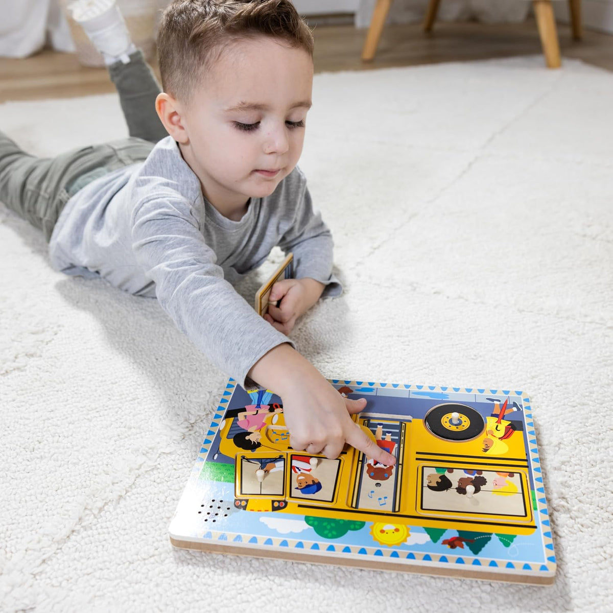 Melissa & Doug - The Wheels on the Bus Sound Puzzle - 6 Pcs - Multicolor