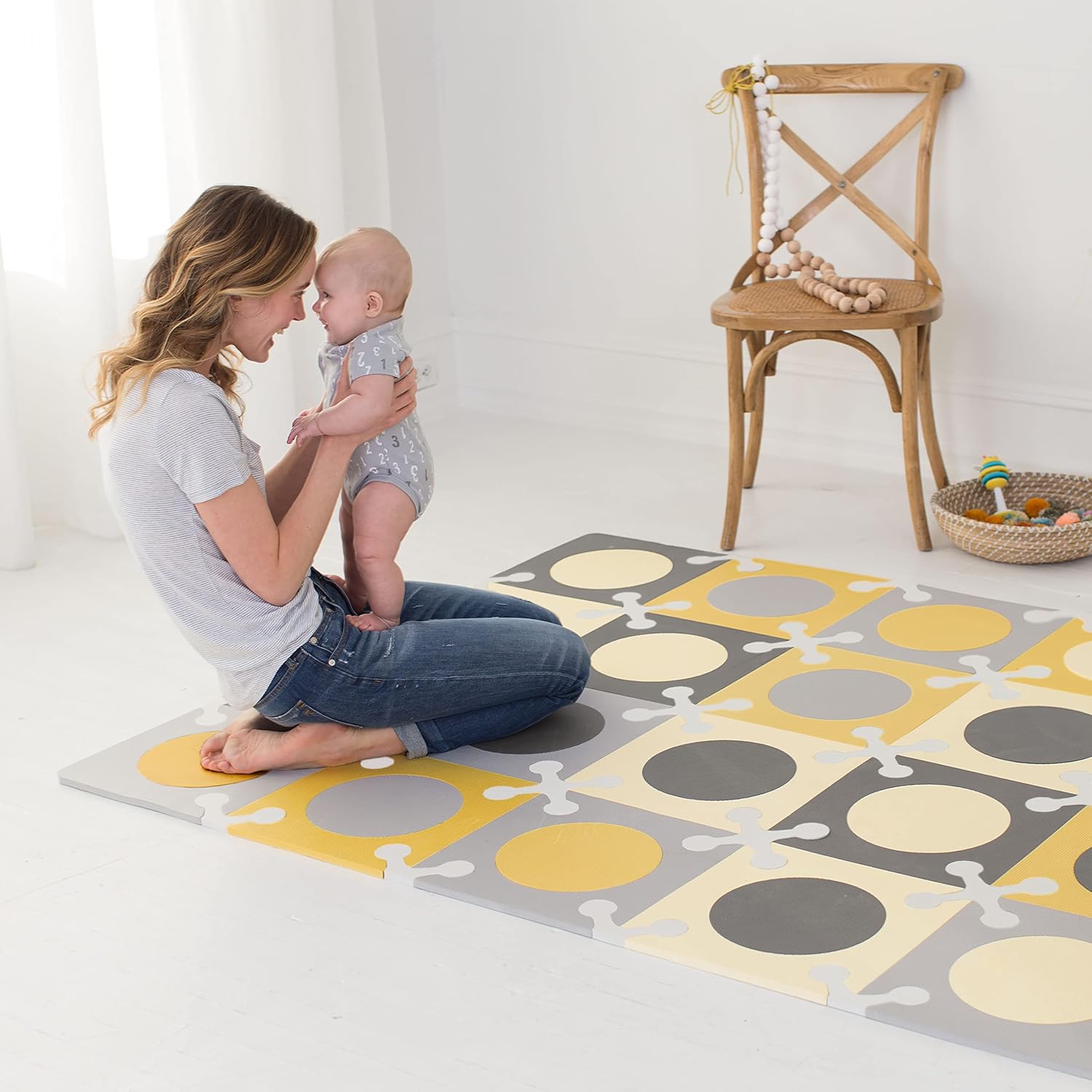 Skip Hop Playspot Floor Tiles (Gold & Grey)