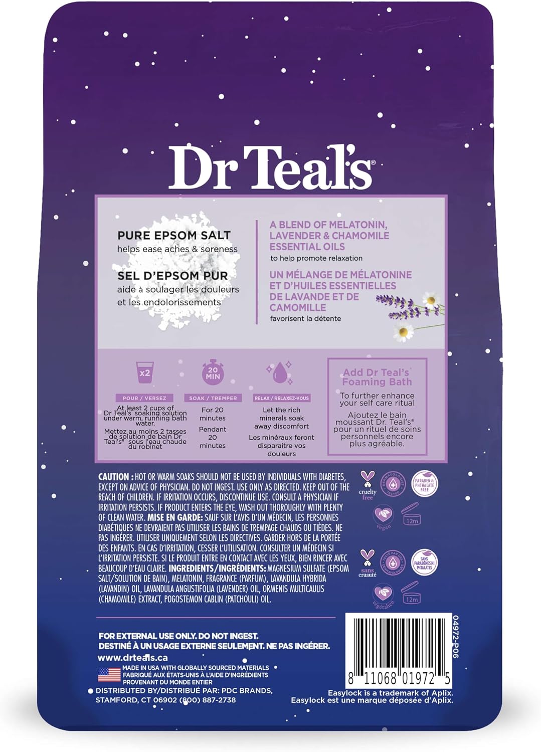 Dr. Teal's Melatonin Epsom Soak (1.36kg)
