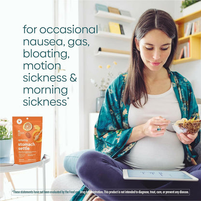 Upspring Stomach Settle Nausea Relief Drops, Lemon-Ginger-Honey Flavor, 28 Drops