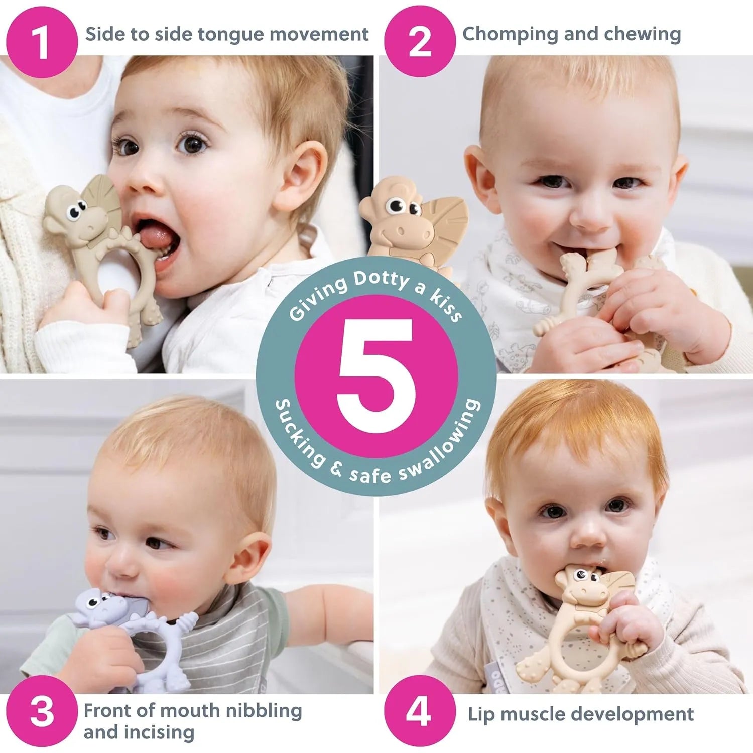 Bibado Sensory Teether Dotty the Dinosaur