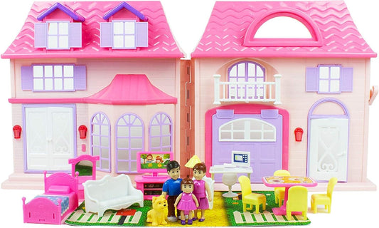 Boley - 21-Piece Collapsible Pretend Play Doll House Toy