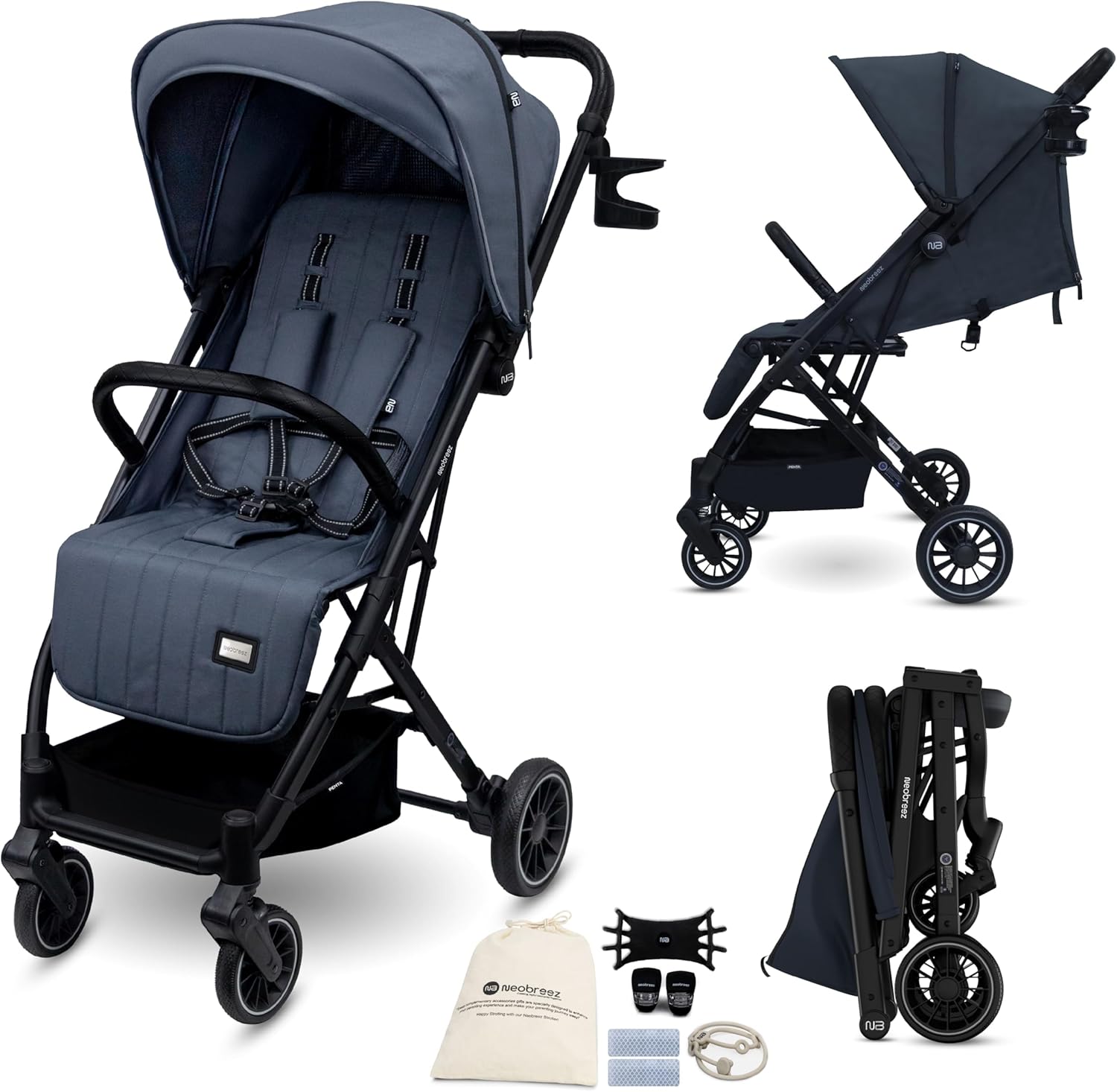 Neobreez Penta Ultra Lightweight Cabin Size Travel Stroller With Cup Holder