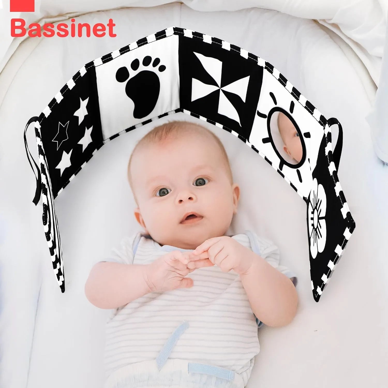 Urmywo Black and White Tummy Time High Contrast Toys, Soft Baby Book (0-3 Months)