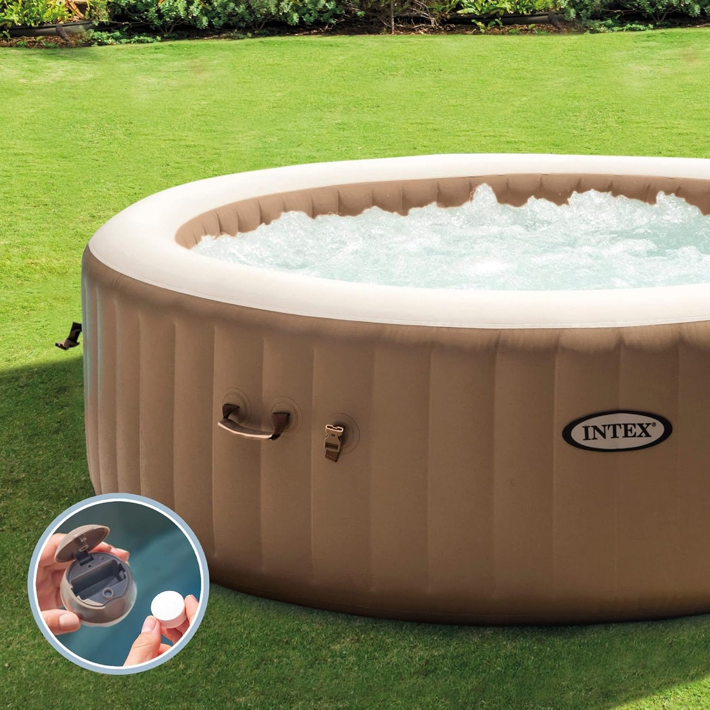 Intex 4 Person Chevron Deluxe Square Bubble Spa (196CM X 71CM)