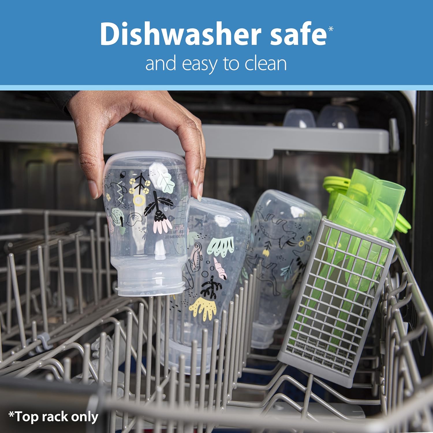 Dr. Brown’s Natural Flow Anti Colic Options + Wide-Neck Baby Bottle Designer Edition Bottles, Woodland Decos (5oz/150ml) - Pack of 2