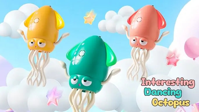 Wavisa Dancing Octopus Baby Toy, Electric Crawling Octopus Tummy Time Toy