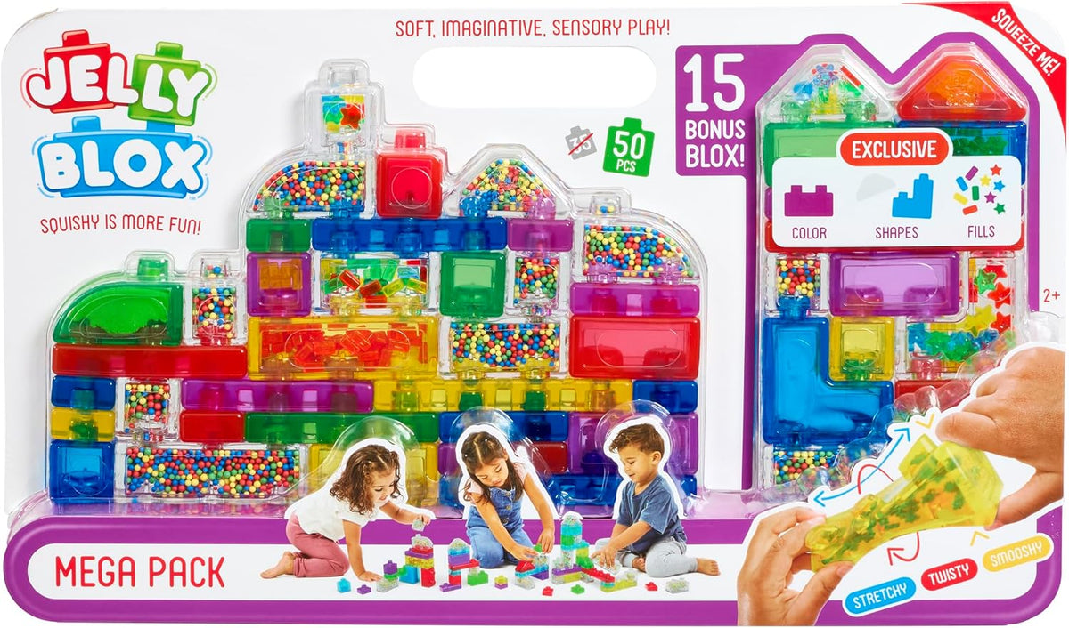 Jelly Blox - Mega Pack 50-Piece Soft Building Blocks Set