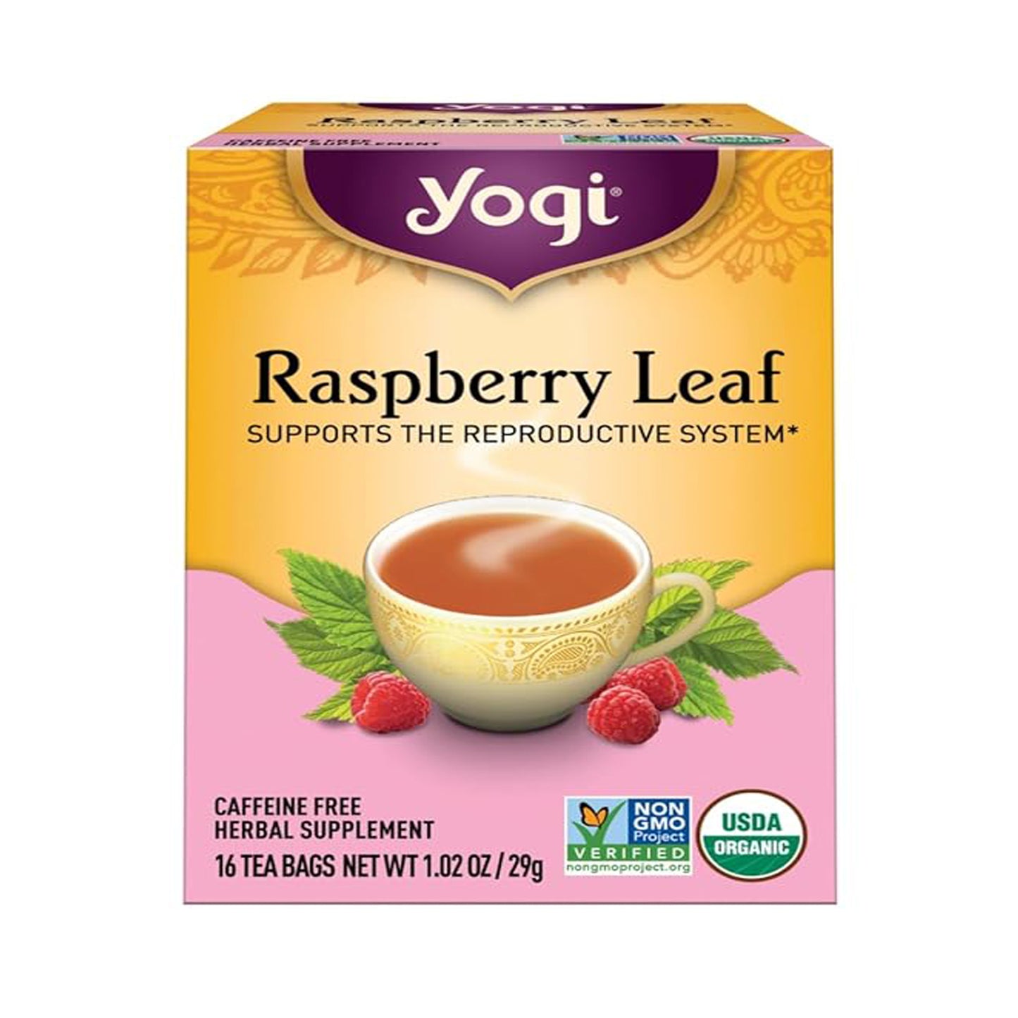Yogi Tea Raspberry Leaf Tea  - Supports Women’s Health, Healthy Pregnancy, and Menstrual Cycle