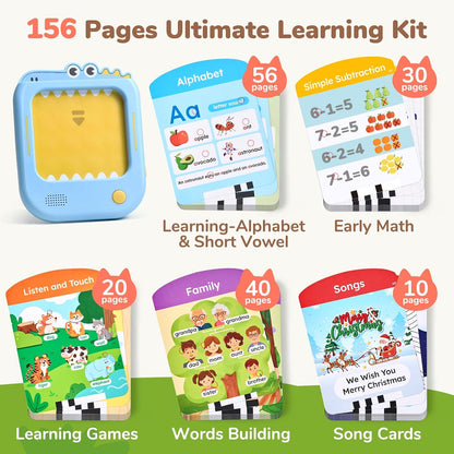 JoyCat Kids Learning Tablet with Talking Phonics Flash Cards – 156 Pages (Blue)