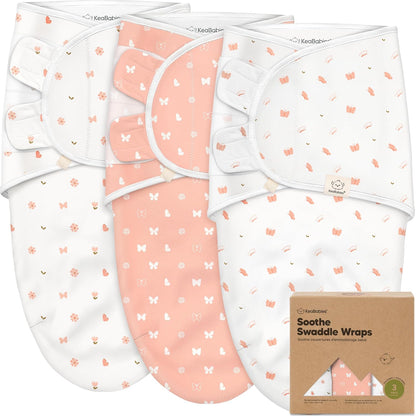 Keababies Soothe Swaddle Wrap (Butterflies) - Pack of 3