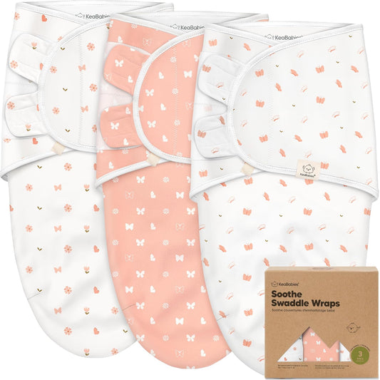 Keababies Soothe Swaddle Wrap (Butterflies) - Pack of 3