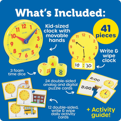 Learning Resources - Time Activity Set Teaching Clock for Kids