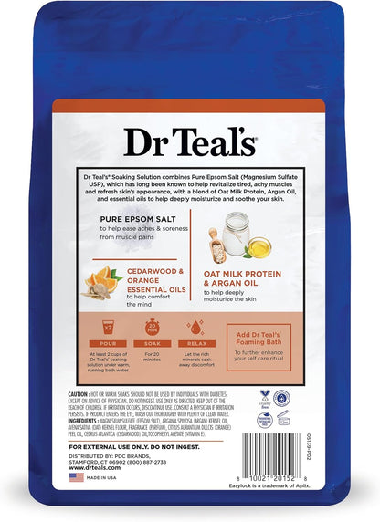 Dr. Teal's Epsom Salt Magnesium Soak, Soothe & Comfort with Oat Milk & Argan Oil (1.36kg) 