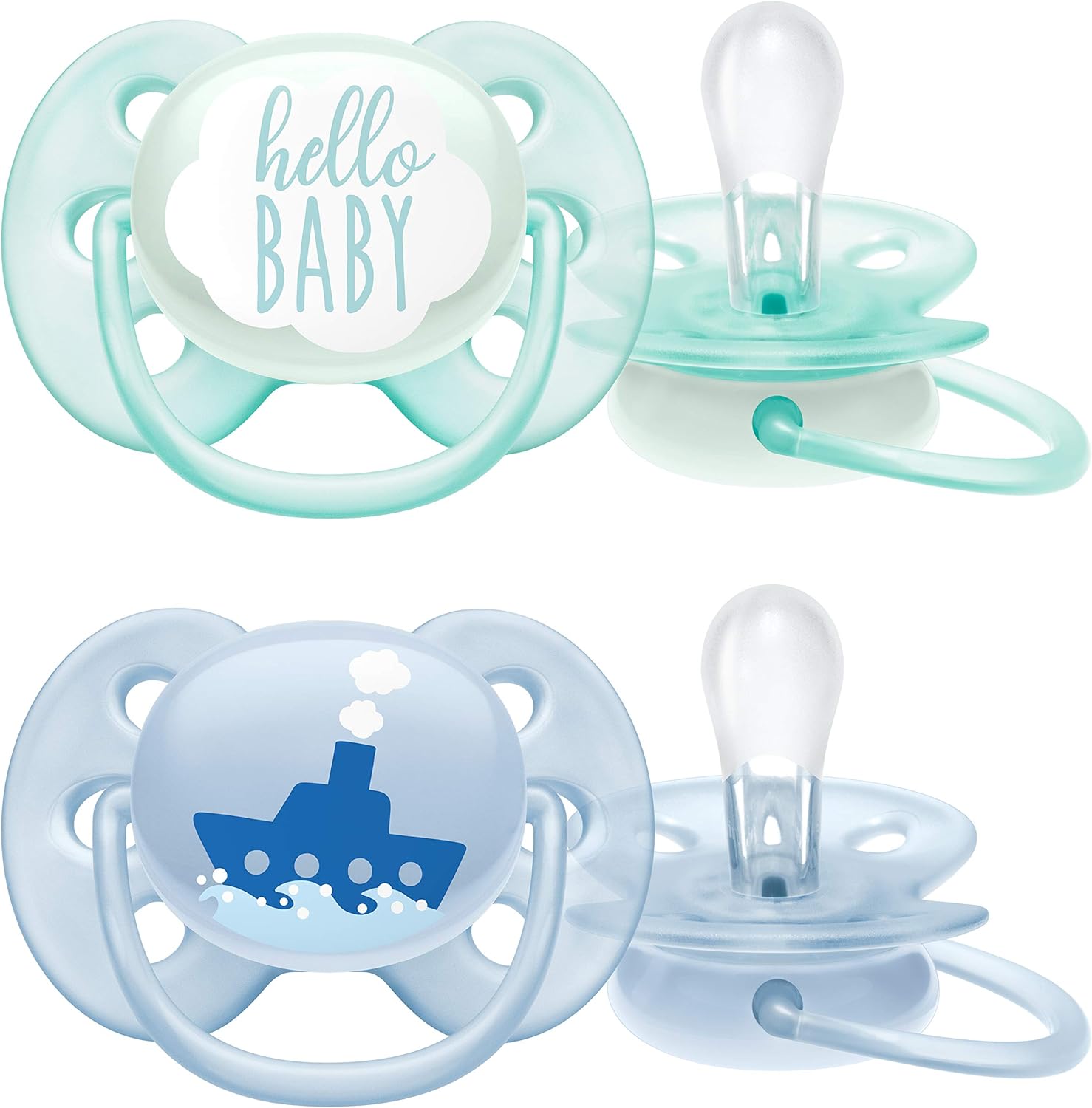 Philips Avent Ultra Soft Pacifier/Soother, 0-6 Months, Boy Mix Deco