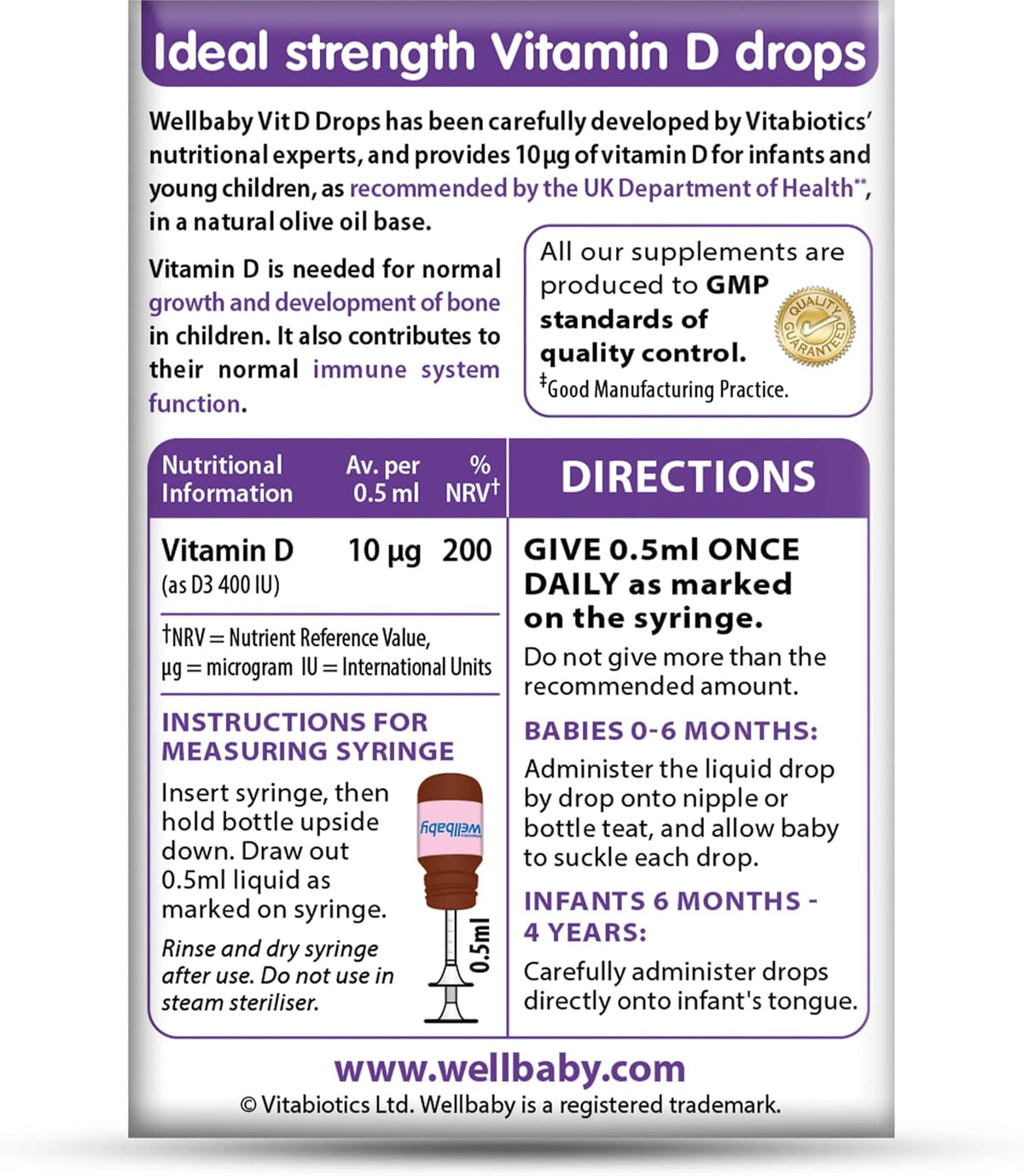 Vitabiotics Wellbaby Vitamin D Drops (30ml)