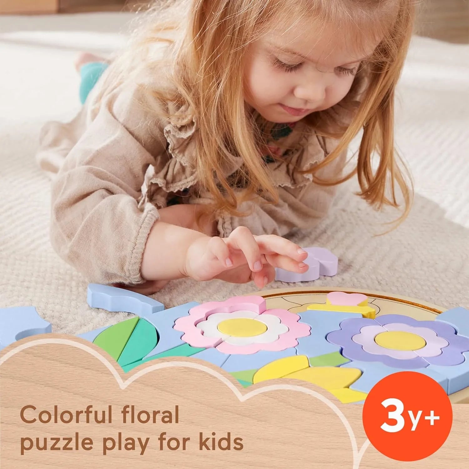 Fisher Price Wooden Flower Puzzle Blocks