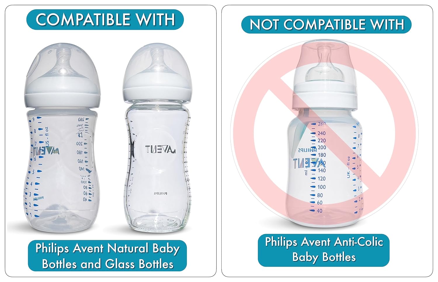 BelBeyo Straw Cup Conversion Kit for Philips Avent Natural Baby Bottles.