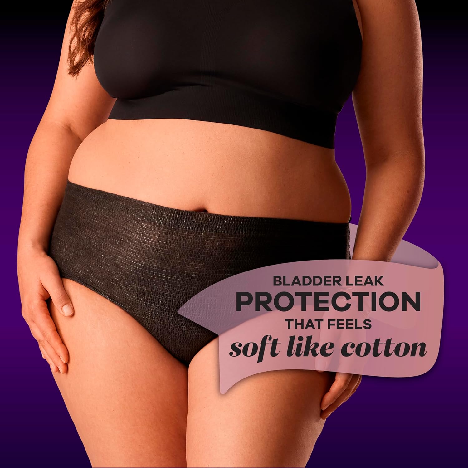 Always Discreet Boutique Incontinence and Postpartum Underwear for Women, Maximum Protection, XL, Black, 16pcs